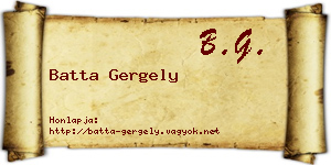 Batta Gergely névjegykártya